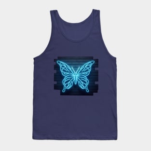 Neon Butterfly on a brick wall Tank Top